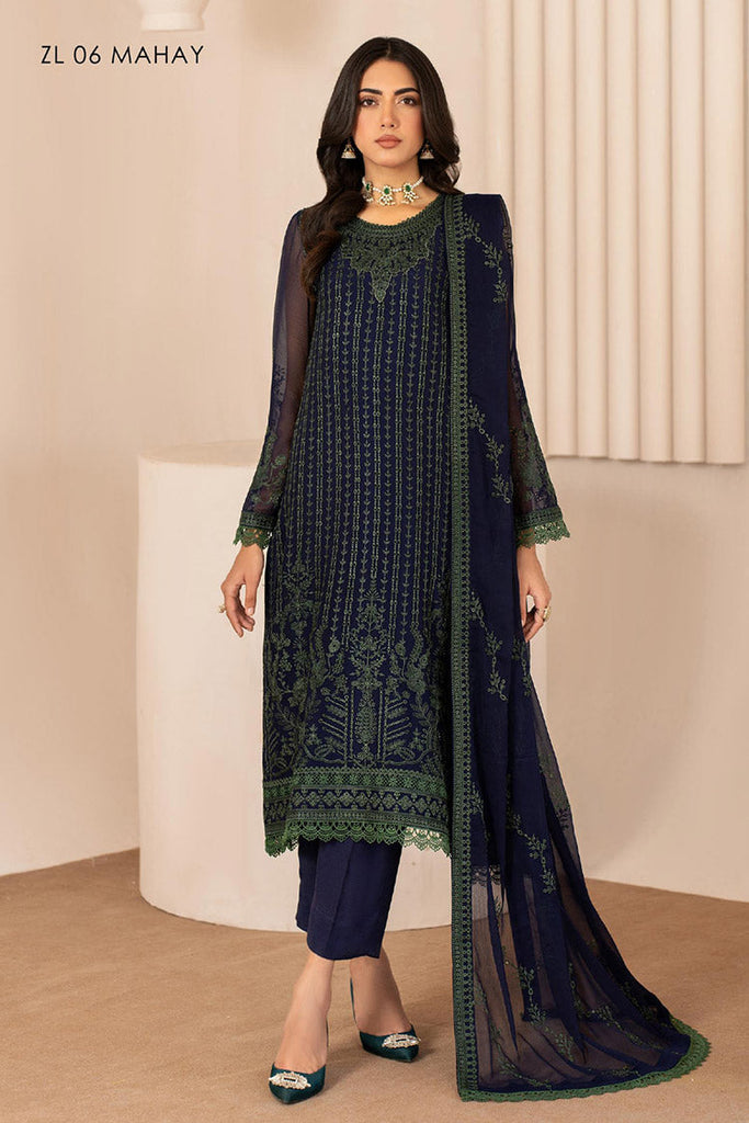 Zarif - ZL 06 MAHAY Thread Works Chiffon Edit