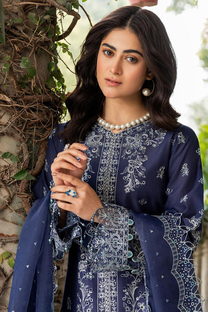 Farasha - 01 BLUE OCHRE Bahaar Embroidered Lawn Collection