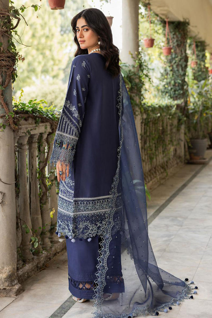 Farasha - 01 BLUE OCHRE Bahaar Embroidered Lawn Collection