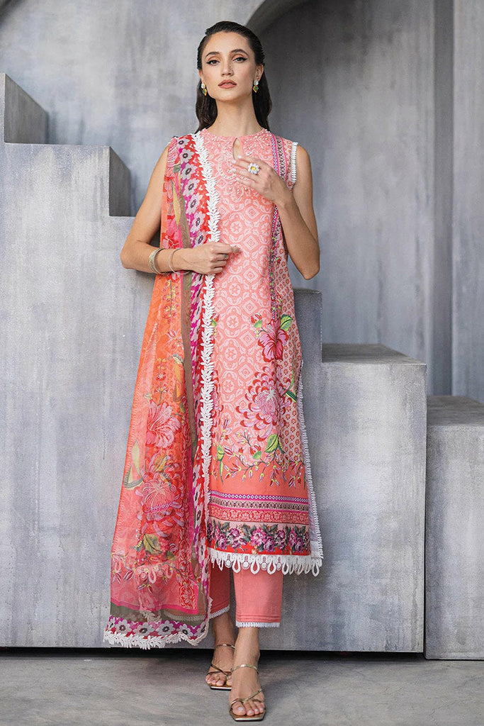 Roheenaz - RNZ 04A Radiant Rose Azalea Printed Lawn Collection