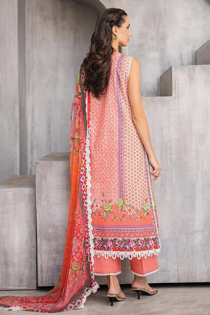 Roheenaz - RNZ 04A Radiant Rose Azalea Printed Lawn Collection