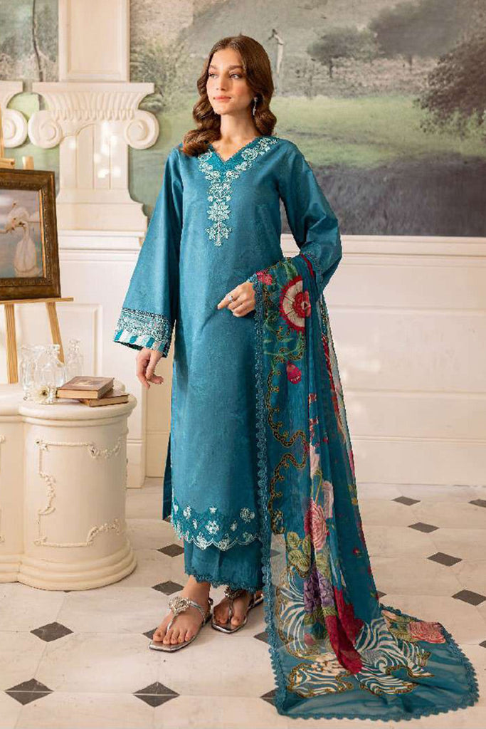 Farasha - 08-PERIWINKLE Seraya Embroidered Lawn Collection