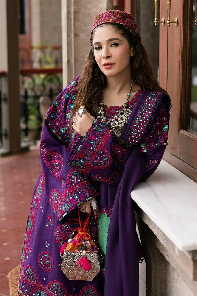 Maryam Hussain - Winter Luxury Shawl Collection - WS24-04 Plum - Unstitched