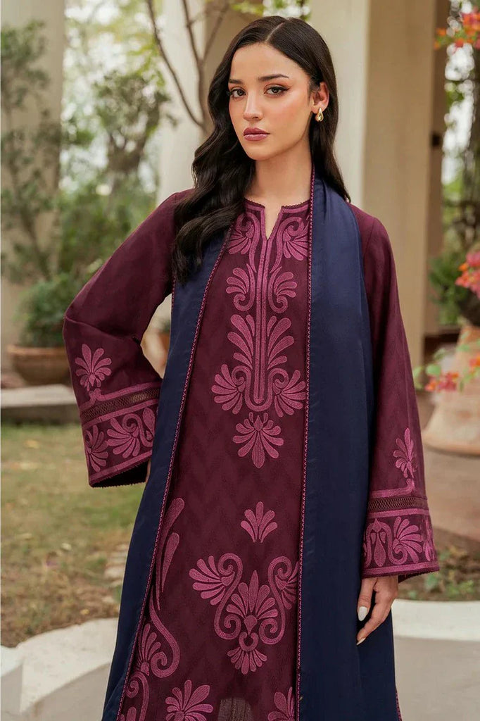 Jazmin - Winter Prints Vol 2 - EMBROIDERED JACQUARD KHADDAR UW-0115 - Unstitched