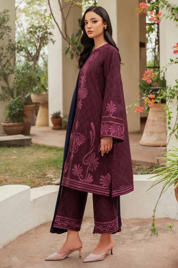 Jazmin - Winter Prints Vol 2 - EMBROIDERED JACQUARD KHADDAR UW-0115 - Unstitched