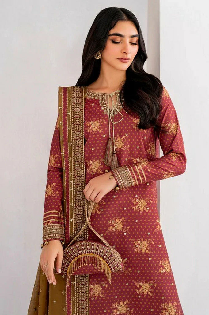 Jazmin - Raw Silk Collection - Embroidered Raw Silk UR-7029 - Unstitched