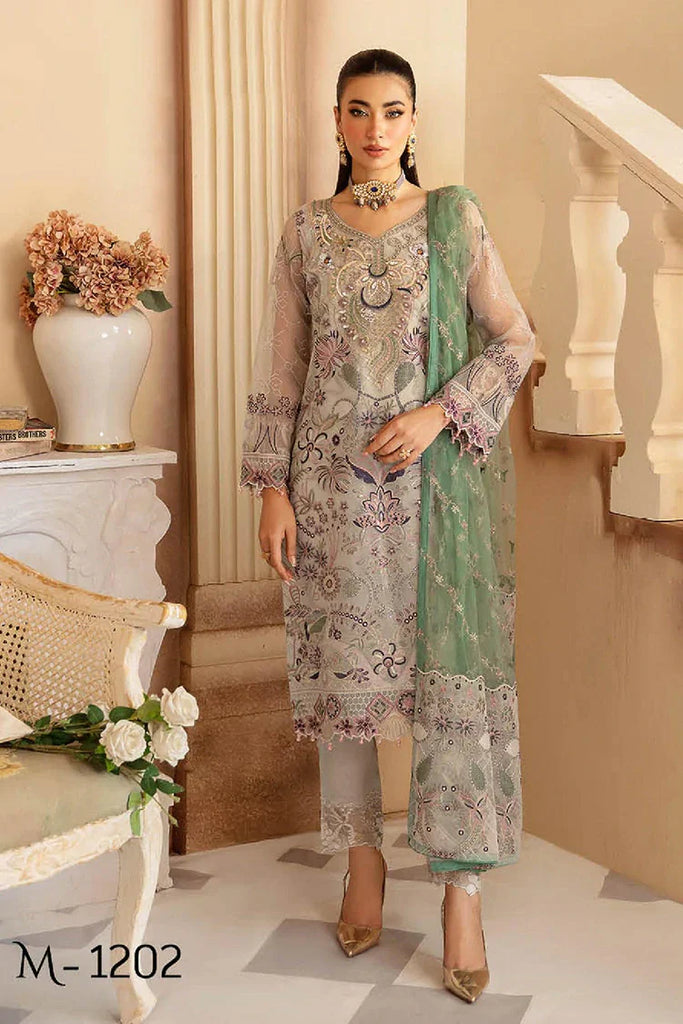 Ramsha - Minhal Embroidered Organza Collection Vol 12 - M-1202 - Unstitched