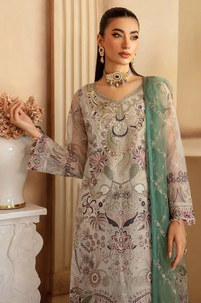 Ramsha - Minhal Embroidered Organza Collection Vol 12 - M-1202 - Unstitched