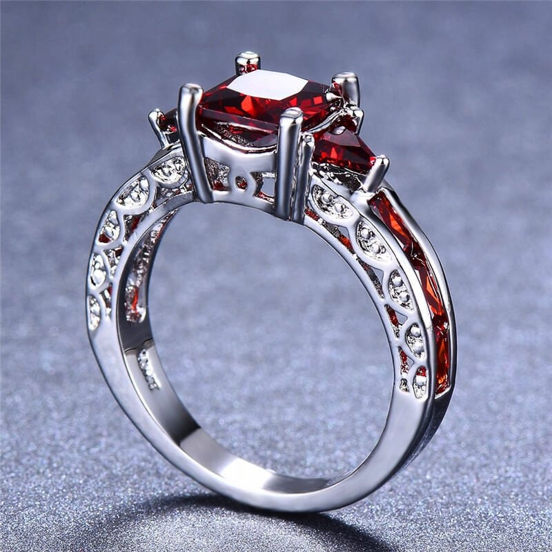 AAA Zircon - Ring For Women - High Quality - Red - AR153