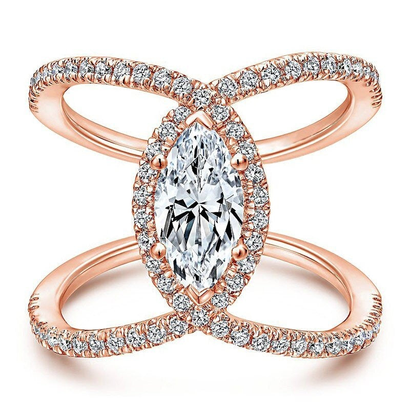 AAA Zircon - Ring  - High Quality - Rose Gold - AR178