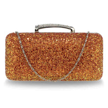 Load image into Gallery viewer, AGC00368 - Orange Glitter Evening Wedding Clutch Box