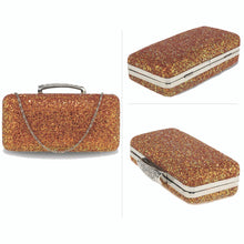 Load image into Gallery viewer, AGC00368 - Orange Glitter Evening Wedding Clutch Box