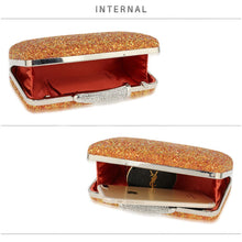 Load image into Gallery viewer, AGC00368 - Orange Glitter Evening Wedding Clutch Box