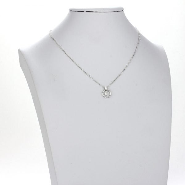 AGN0018 - Sparkling Silver Plated Circle Necklace