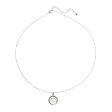 Load image into Gallery viewer, AGN0049 - Silver Sparkling Crystal Pearl Circle Necklace