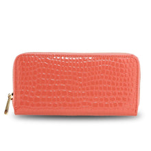 Load image into Gallery viewer, AGP5019 - Pink Zip Around Crocodile Pattern Purse