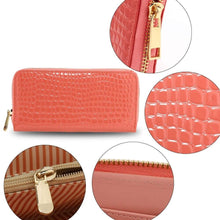 Load image into Gallery viewer, AGP5019 - Pink Zip Around Crocodile Pattern Purse