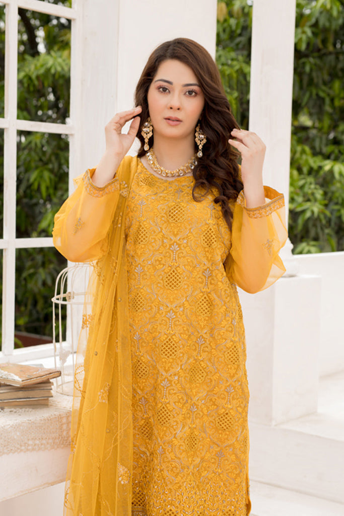 Arwa Zahra - Mehmal Embroidered Collection - AZ007 - Unstitched