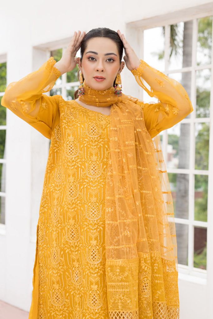 Arwa Zahra - Mehmal Embroidered Collection - AZ014 - Unstitched