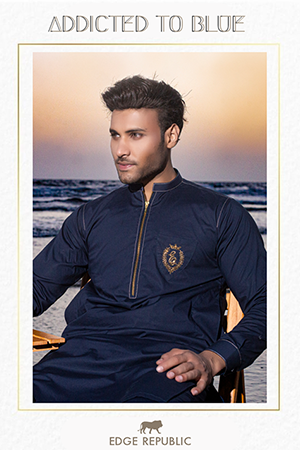 ER 409 Nevy Blue Kurta Pajama For Men