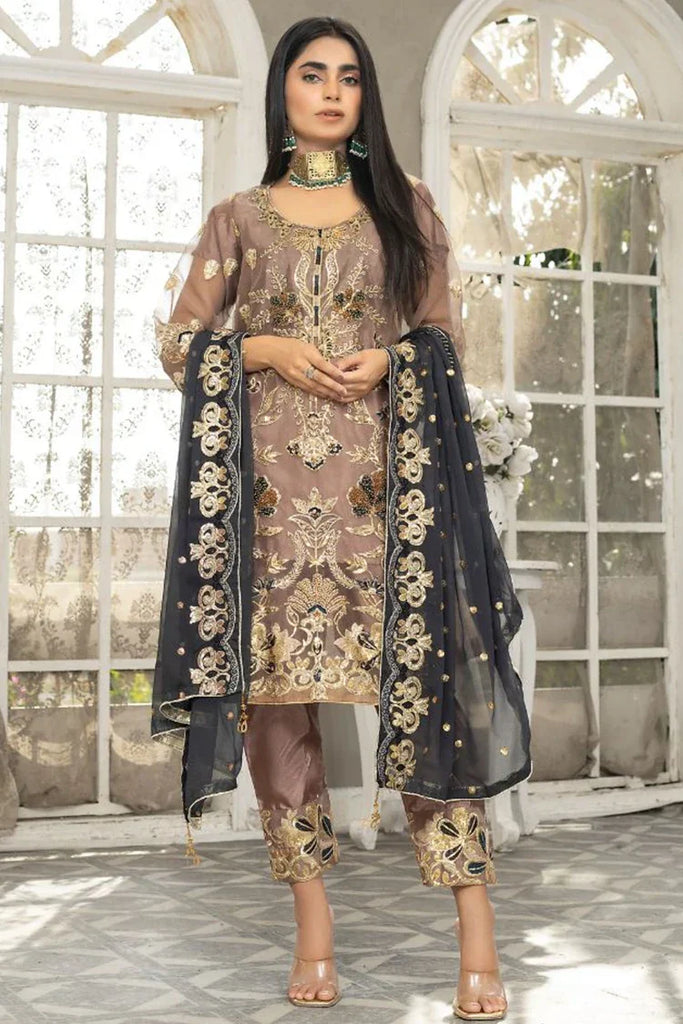 Ketifa - Formals Unstitched Collection - Prismatic Brown