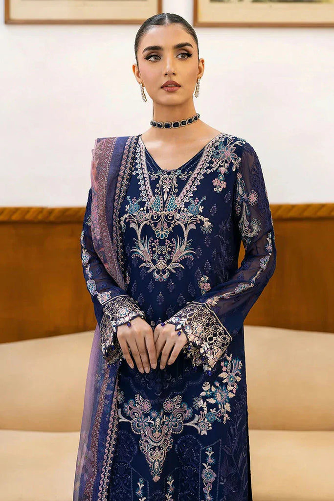 Ramsha - Chevron Embroidered Chiffon Collection Vol 10 - A-1012 - Unstitched