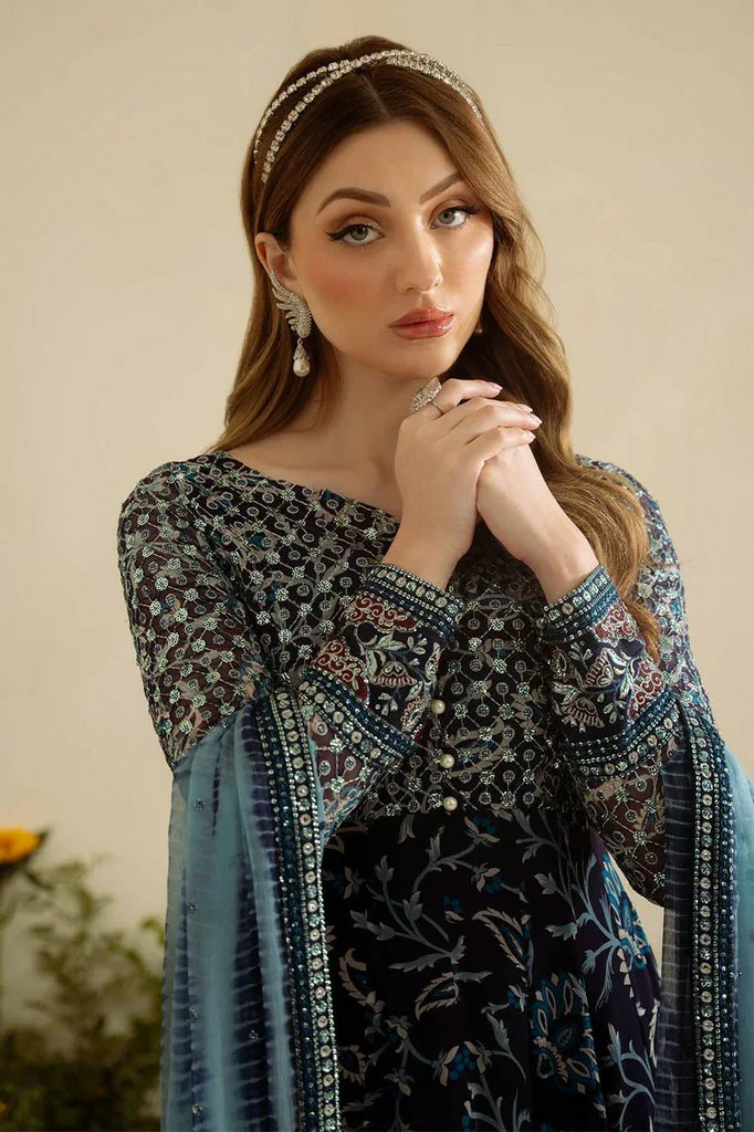 Nureh - Amaya Embroidered & Printed Chiffon Collection Vol 1 - AM-12 - Unstitched