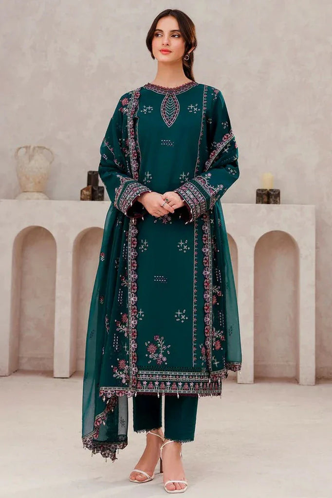 Farasha - Bahaar Embroidered Lawn Collection - 11 Jade Bliss - Unstitched