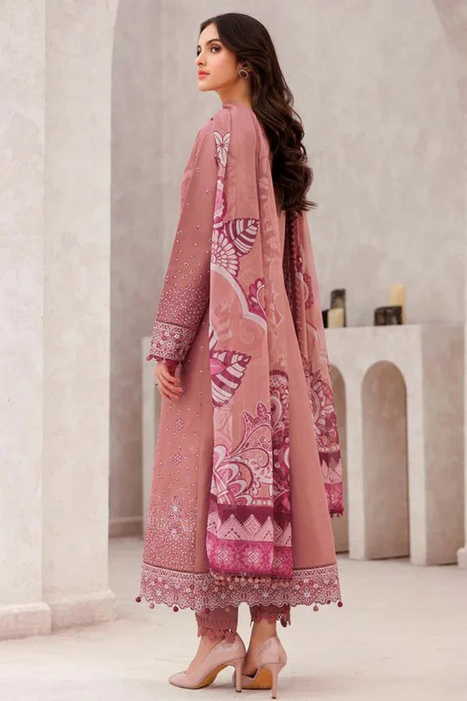 Farasha - Bahaar Embroidered Lawn Collection - 12 Pink Whisper - Unstitched