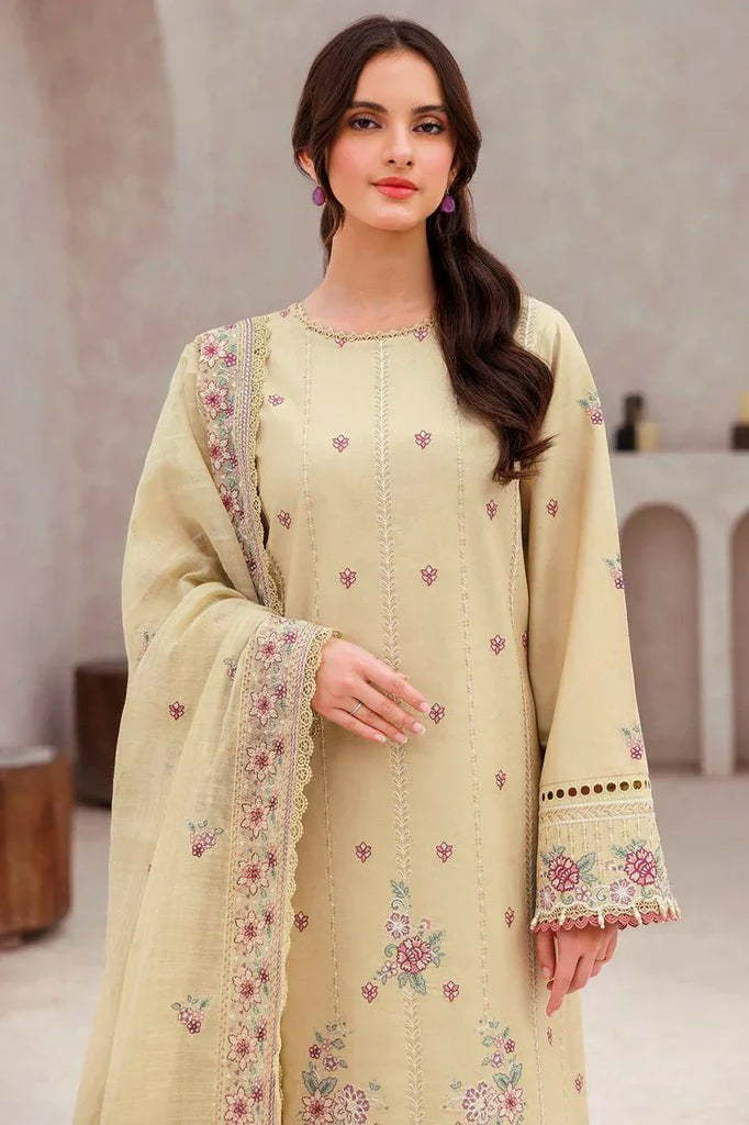 Farasha - Bahaar Embroidered Lawn Collection - 02 Surreal Beige - Unstitched