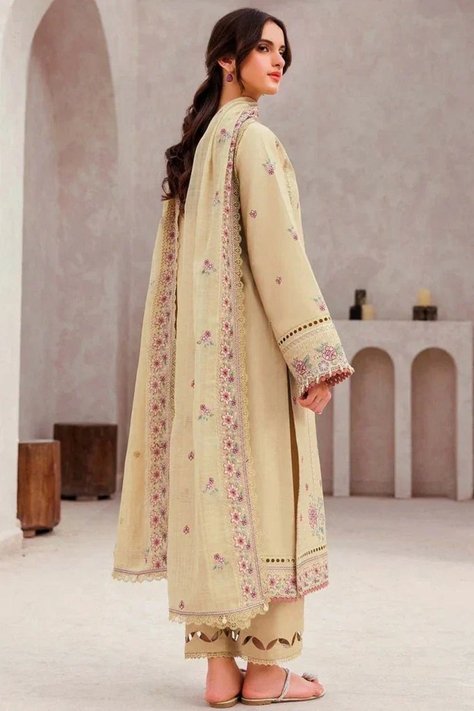 Farasha - Bahaar Embroidered Lawn Collection - 02 Surreal Beige - Unstitched