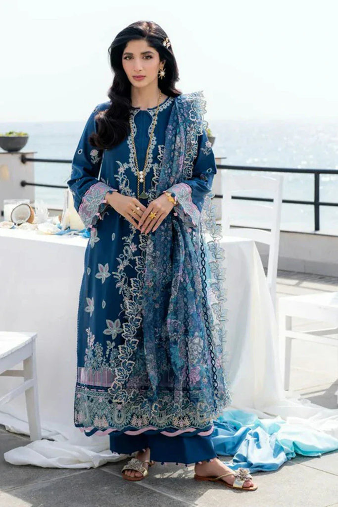 Aabyaan - Saagar Luxury Festive Lawn Collection - AZURA (AS-03) - Unstitched