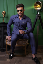 Load image into Gallery viewer, ER 612 Blue Linen Co Ord Sets Men&#39;s