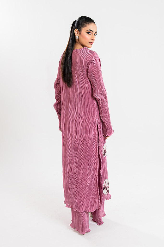 Maria Osama Khan - Claire Pleated Silk Collection - Rosy