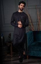 Load image into Gallery viewer, ER 590 Black With Brown Emb Kurta Pajama