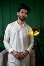 Load image into Gallery viewer, ER 623 White Chinese Colar Loop Button Kurta Pajama