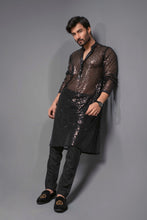 Load image into Gallery viewer, ER 515 Sequenced Net Kurta Pajama