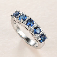 Load image into Gallery viewer, Diamantes Ring With Blue Stones - AR286