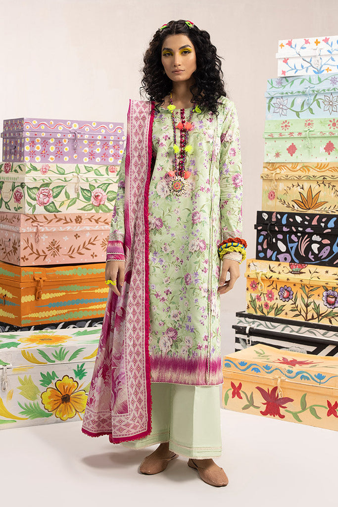 3-PC Unstitched Digital Printed Lawn Suit