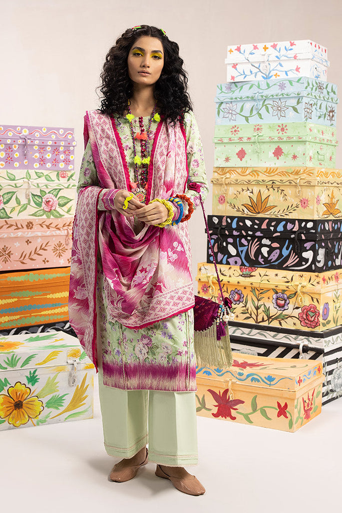 3-PC Unstitched Digital Printed Lawn Suit