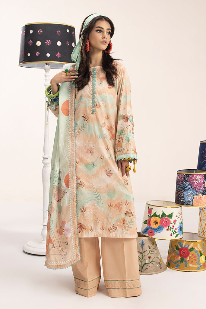 3-PC Unstitched Digital Printed Lawn Suit