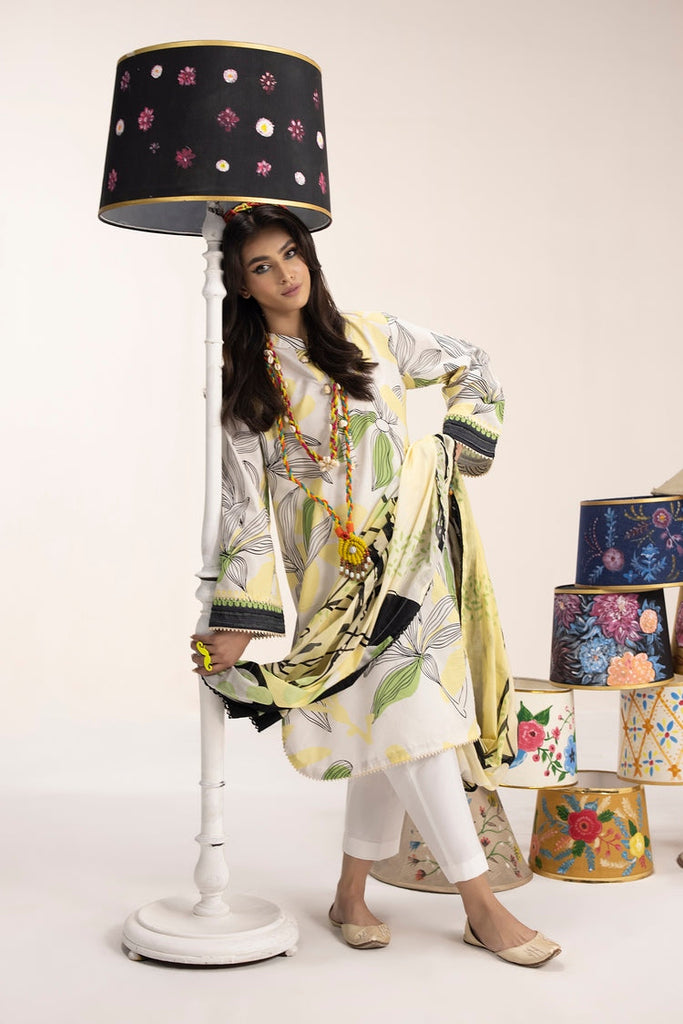 Ellena - 3-PC Unstitched Digital Printed Lawn Suit