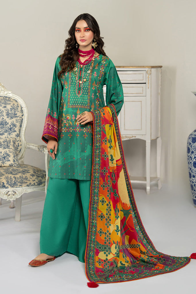 3-PC Unstitched Digital Printed Lawn Suit