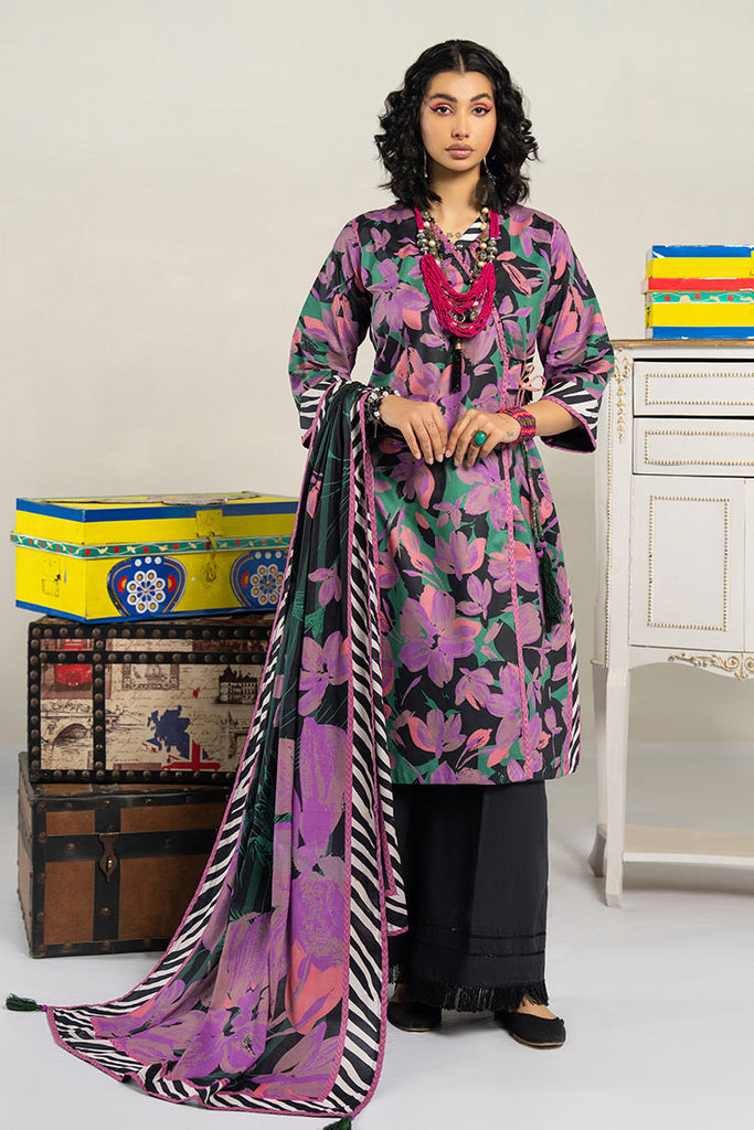 3-PC Unstitched Digital Printed Lawn Suit