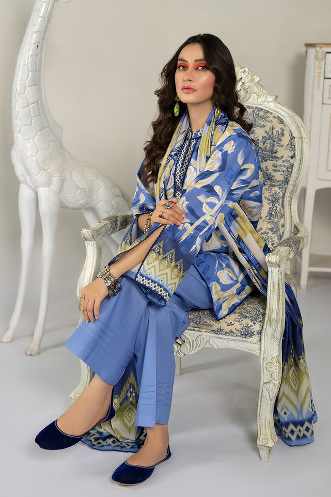 Ellena - 3-PC Unstitched Digital Printed Lawn Suit