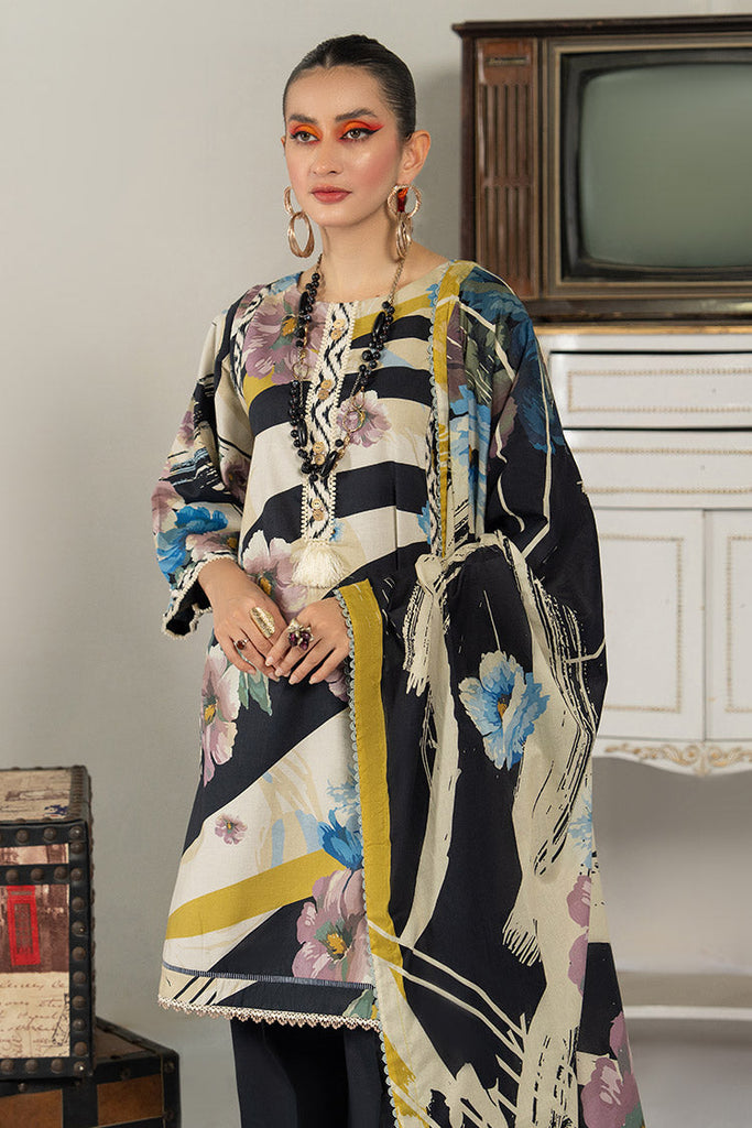 Ellena - 3-PC Unstitched Digital Printed Lawn Suit