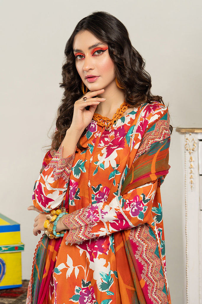 Ellena - 3-PC Unstitched Digital Printed Lawn Suit