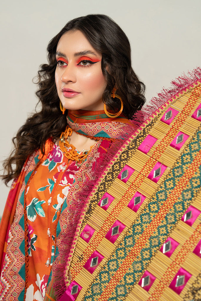 Ellena - 3-PC Unstitched Digital Printed Lawn Suit