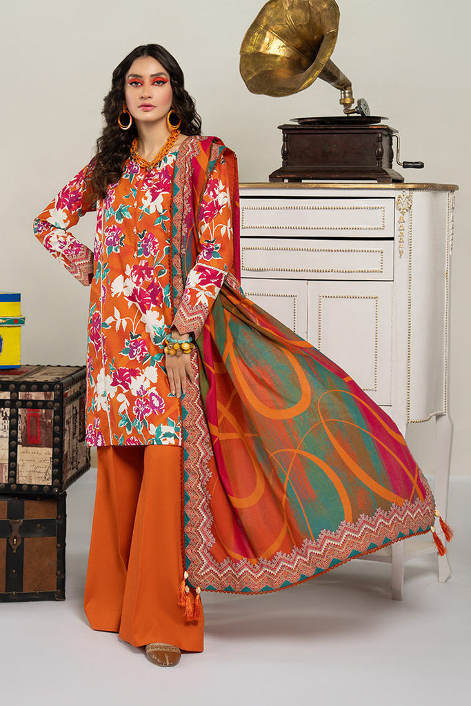 Ellena - 3-PC Unstitched Digital Printed Lawn Suit