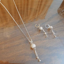 Load image into Gallery viewer, Earring , Necklace Set - Silver With Box - AS80